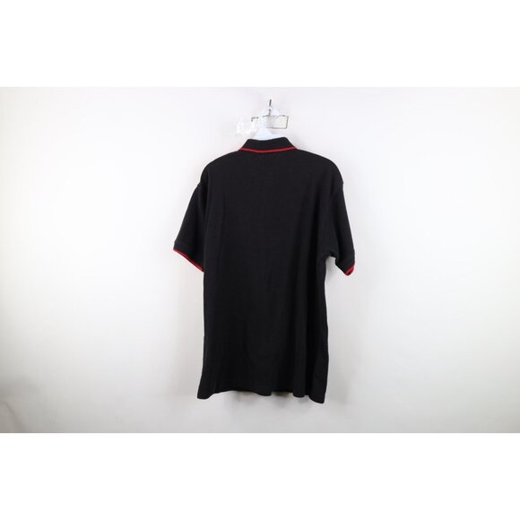 Vtg 90s Y2K Mens Medium Faded Ohio State University Thermal Knit Golf Polo Black - Picture 11 of 13